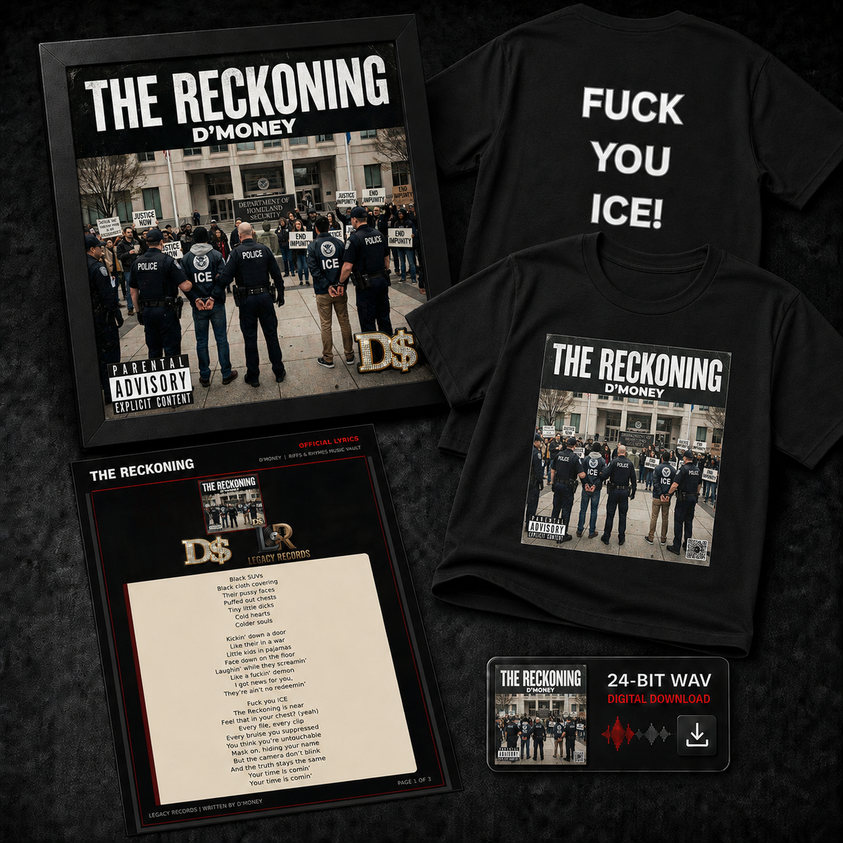 D'Money "The Reckoning" Tee Shirt Track Pack